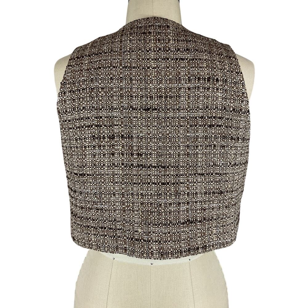 Sandro Embellished Brown Button Front Vest Size 1 NWT - Picture 3 of 6